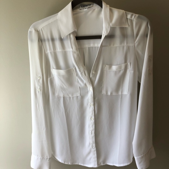 4 different color express button down tops - Picture 4 of 4